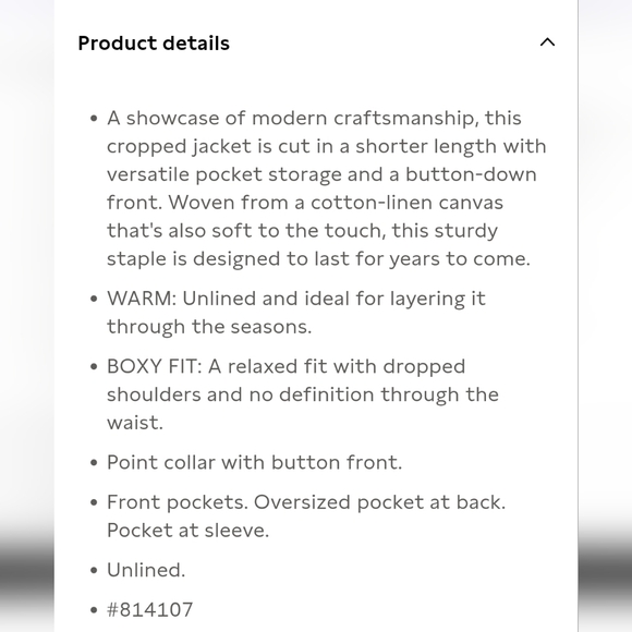 Banana Republic Cropped Utility Jacket Dark Khaki Color Sz Small Cotton & Linen - Picture 4 of 11